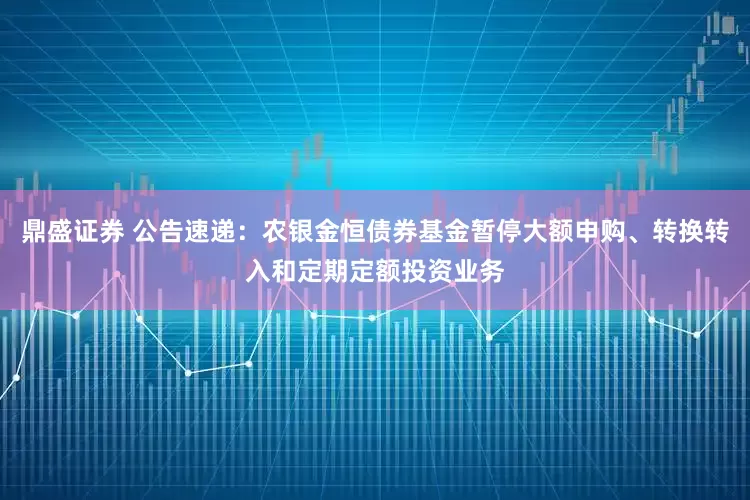鼎盛证券 公告速递：农银金恒债券基金暂停大额申购、转换转入和定期定额投资业务