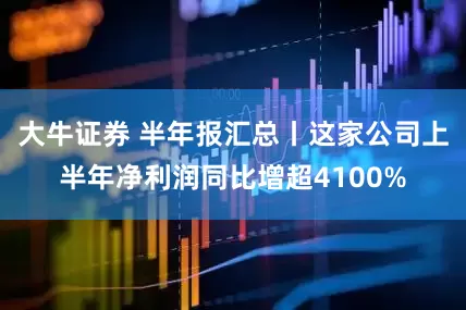 大牛证券 半年报汇总丨这家公司上半年净利润同比增超4100%
